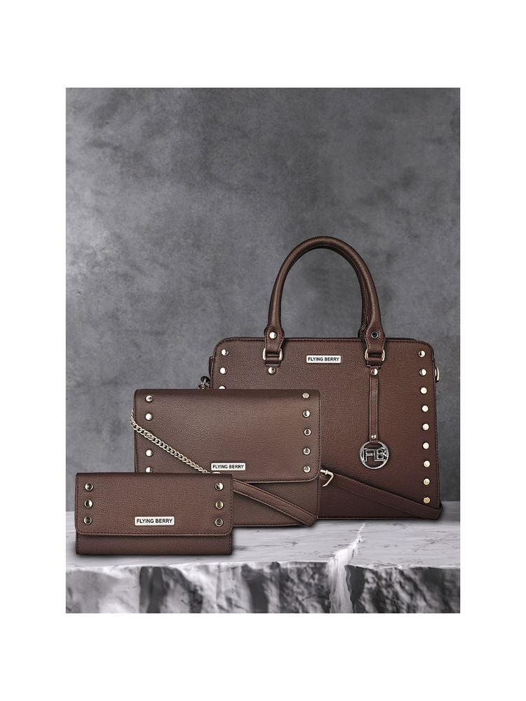 FLYING BERRY Womens Brown Hand Bag Combo Pack of 3-picture-21